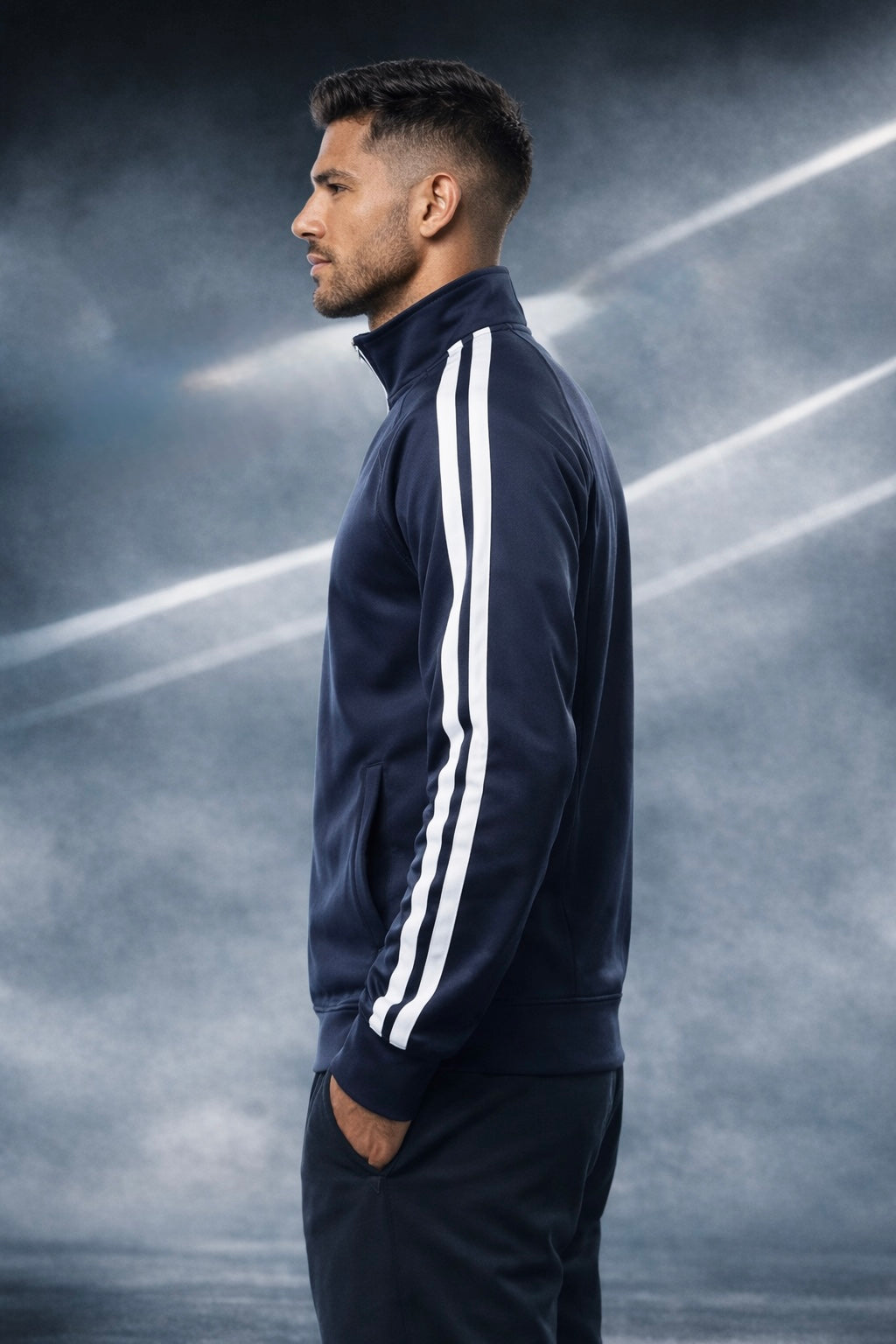 LIV.U Unisex Classic Track Jacket – Vintage-Inspired Micro-Fleece Activewear